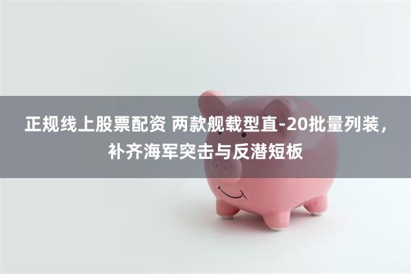 正规线上股票配资 两款舰载型直-20批量列装，补齐海军突击与反潜短板